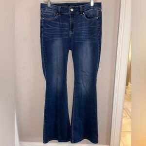 White House Black Market Size 10 Dark Blue Flare Jeans
